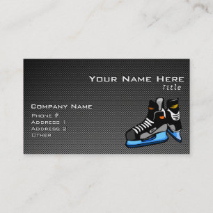 Faux Carbon Fiber Hockey Skates Business Card