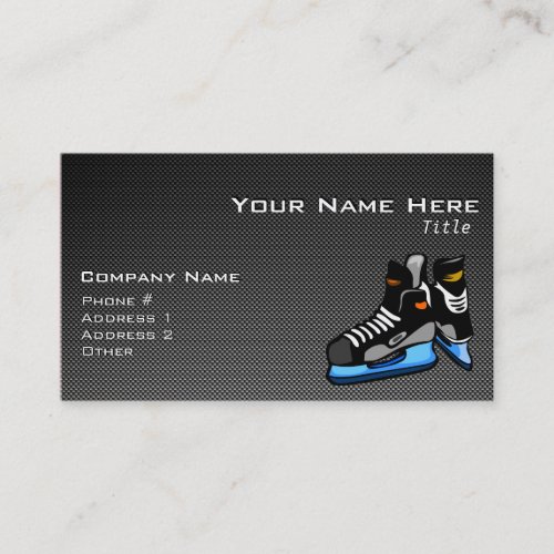 Faux Carbon Fiber Hockey Skates Business Card