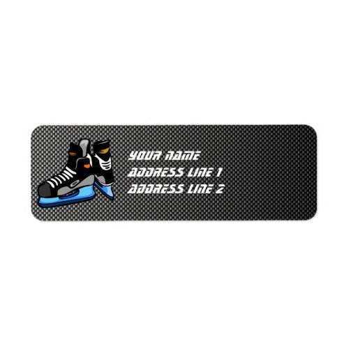 Faux Carbon Fiber Hockey Skates Label