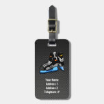 Faux Carbon Fiber Hockey Skates Luggage Tag at Zazzle