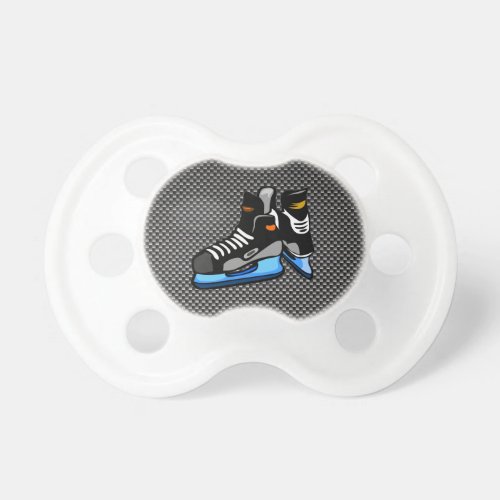 Faux Carbon Fiber Hockey Skates Pacifier