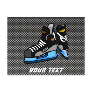 Faux Carbon Fiber Hockey Skates Postcard