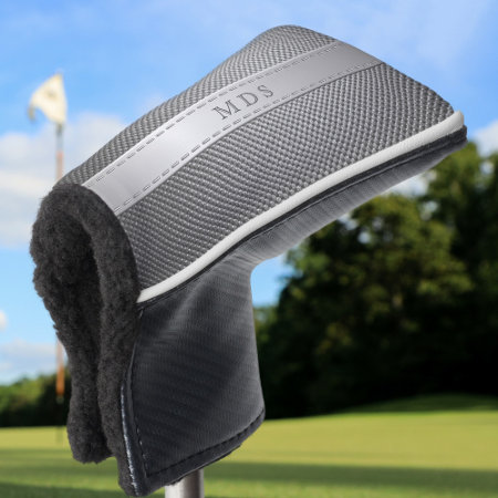 Faux Carbon Fiber Monogram Golf Putter Head Cover