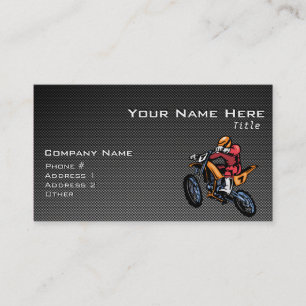 Faux Carbon Fiber Motocross Business Card