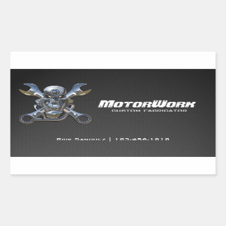 Faux Carbon Fiber Motorworks Rectangular Sticker
