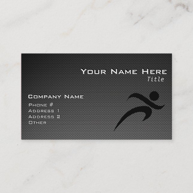 Faux Carbon Fiber; Running Business Card (Front)