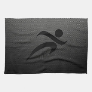 Faux Carbon Fiber; Running Kitchen Towel
