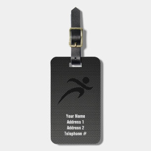 Faux Carbon Fiber; Running Luggage Tag