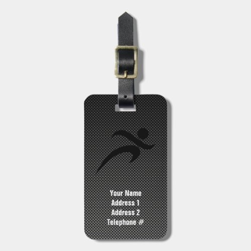 Faux Carbon Fiber Running Luggage Tag