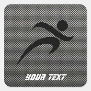 Faux Carbon Fiber; Running Square Sticker