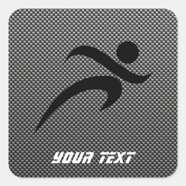 Faux Carbon Fiber; Running Square Sticker (Front)