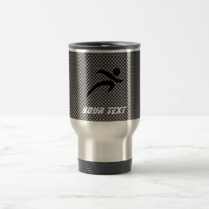 Faux Carbon Fiber; Running Travel Mug