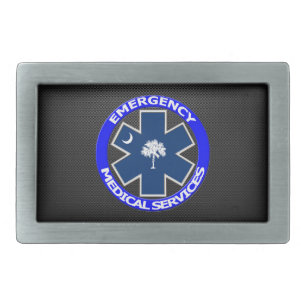 Faux Carbon Fiber South Carolina EMS Belt Buckle