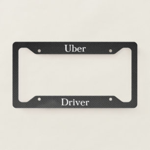 Faux Carbon Fiber Uber Driver License Plate Frame