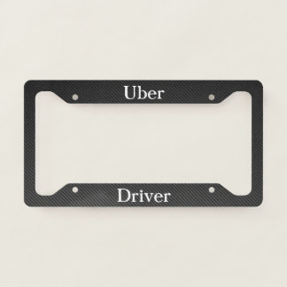 Faux Carbon Fiber Uber Driver License Plate Frame