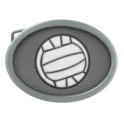Faux Carbon Fiber Volleyball Belt Buckle