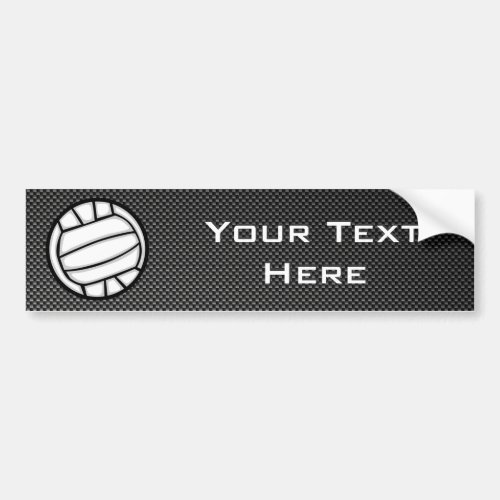Faux Carbon Fiber Volleyball Bumper Sticker