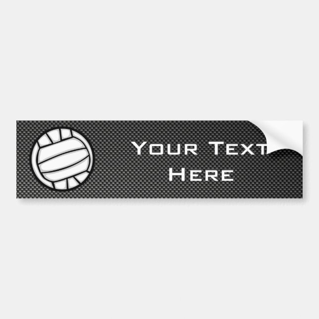 Faux Carbon Fiber Volleyball Bumper Sticker (Front)