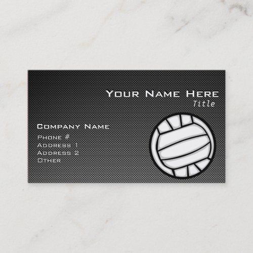 Faux Carbon Fiber Volleyball Business Card