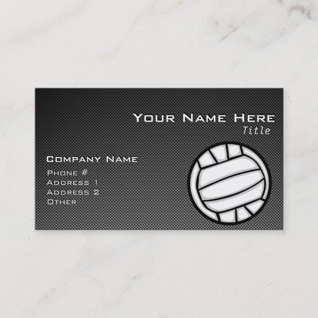 Faux Carbon Fiber Volleyball Business Card (Front)