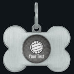 Faux Carbon Fiber Volleyball Pet ID Tag<br><div class="desc">You will love this cool black carbon fiber volleyball player girl design. Great for gifts! Available on tee shirts, smart phone cases, mousepads, keychains, posters, cards, electronic covers, computer laptop / notebook sleeves, caps, mugs, and more! Visit our site for a custom gift case for Samsung Galaxy S3, iphone 5,...</div>