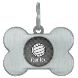 Faux Carbon Fiber Volleyball Pet ID Tag