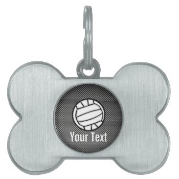 Faux Carbon Fiber Volleyball Pet Id Tag by SportsWare at Zazzle
