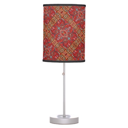 Faux Carpet Repeat Print Section of Oriental Rug Table Lamp