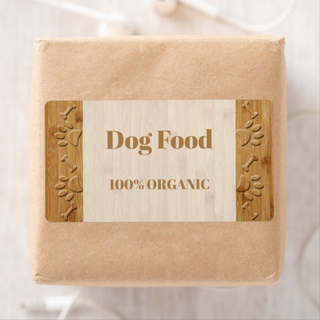 Faux Carved Dog Paw Prints And Bones Label (Insitu)