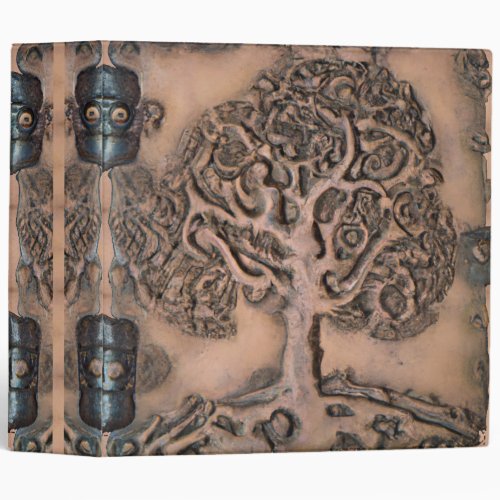 Faux Carved Leather Tree of Life 3 Ring Binder