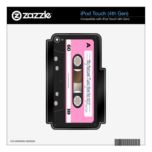 Faux Cassette Bubble Pink Label iPod Touch Skin 4 (Product)