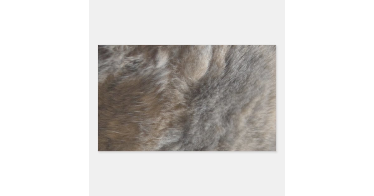 Faux Cat Fur look Rectangular Sticker Zazzle