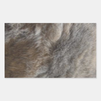 Faux Cat Fur Look Rectangular Sticker by atlanticdreams at Zazzle