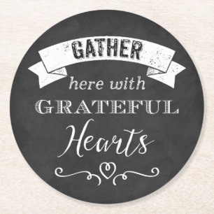 FAUX Chalkboard Grateful Hearts PAPER Coasters 2