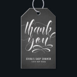 Faux Chalkboard Hand Lettering Thank You Gift Tag<br><div class="desc">Whimsical thank you gift tag featuring modern calligraphy with faux chalkboard background. This gift tag is perfect for wedding,  birthdays,  graduations and other events. The texts are customizable so you can personalize it to your needs.</div>