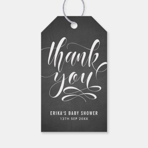 Faux Chalkboard Hand Lettering Thank You Gift Tag