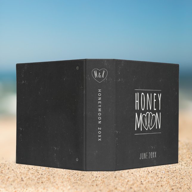 Faux Chalkboard Honeymoon Scrapbook Binder (Add your honeymoon memories to this chalkboard wedding binder. Just add your details)