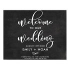 Faux Chalkboard Rustic Script Welcome Wedding Sign