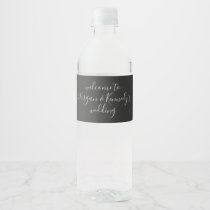 Faux Chalkboard Wedding Welcome Water Bottle Label