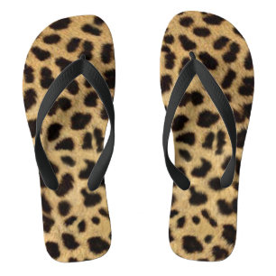 Faux Cheetah Skin Flip Flops