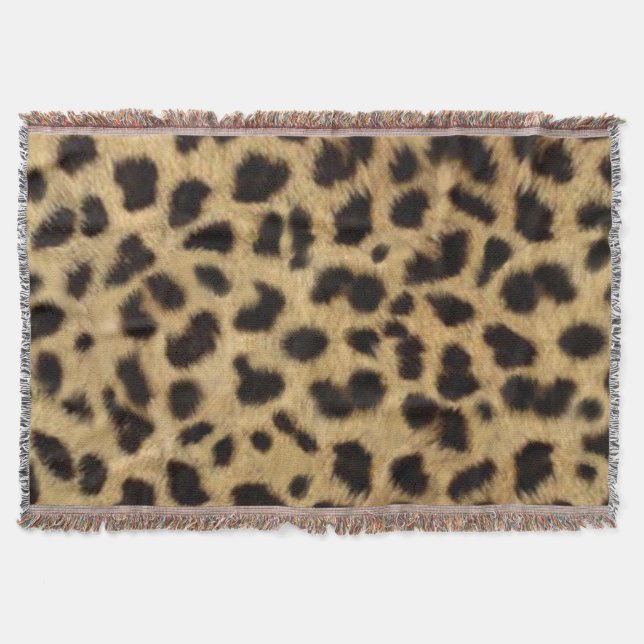Faux Cheetah Skin Throw Blanket (Front)