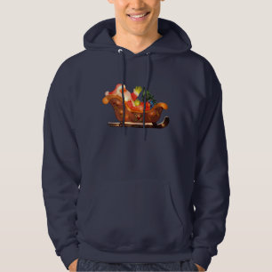 Faux Christmas Lights Santa in Sleigh Hoodie
