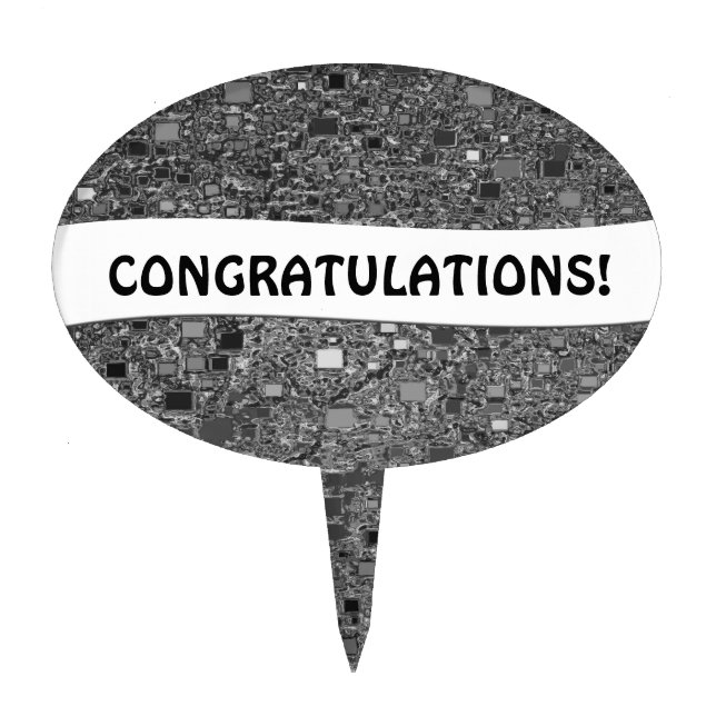 Faux Chrome Mini Box Background Cake Topper (Front)