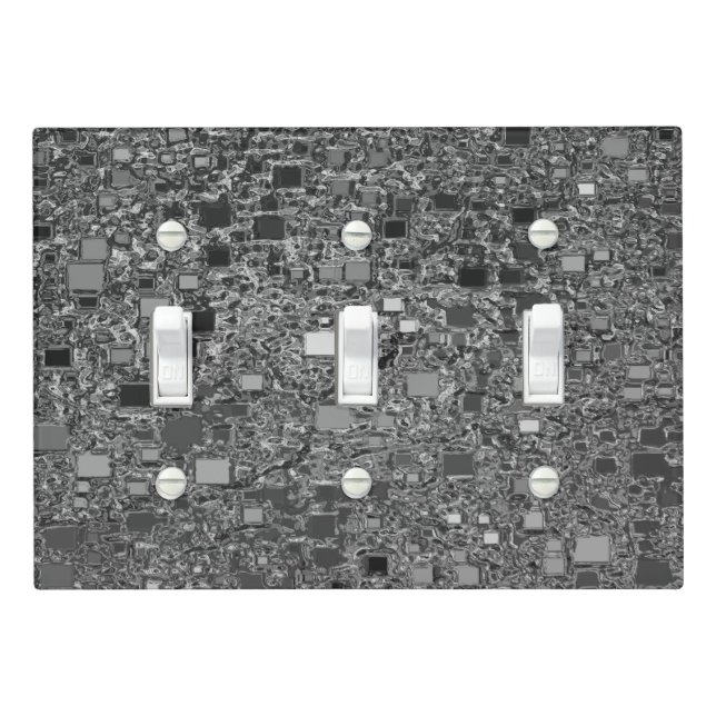 Faux Chrome Mini Box Background Light Switch Cover (In Situ)