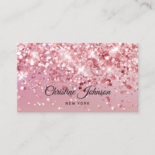 faux chunky glitter business card