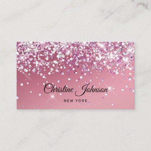 faux chunky glitter design business card