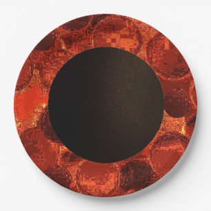 Faux Circle Paper Plate-Burnt orange-Design 2 Plates