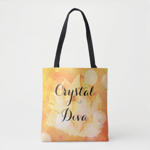 *~* Faux Citrine Crystals  Yellow &amp; Gold Tote Bag