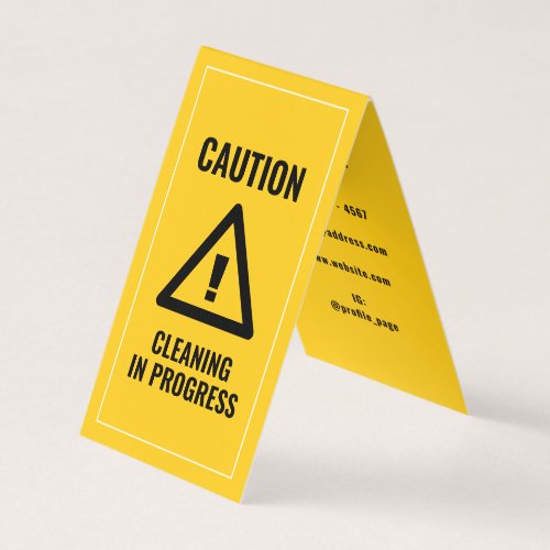 Faux cleaning safety sign  business card