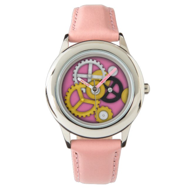 Faux Clockwork with Visible Gears Fun Geeky Watch (Front)